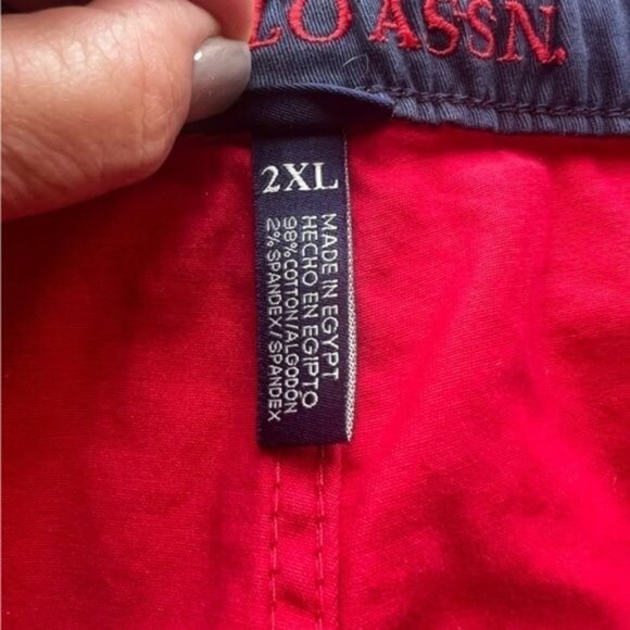 Mens US Polo Assn. Red Shorts Elastic Waist Drawstring 98% Cotton/2% Spandex 2XL - Picture 8 of 10